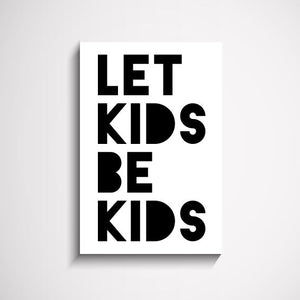 Let Kids Be Kids Typography wall art print Wall Art Print - Yorkelee Prints Australia