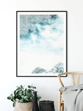 Blu Storm Abstract Mountain interior art print Wall Art Print - Yorkelee Prints Australia