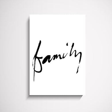 Family Script handwritten wall art print Wall Art Print - Yorkelee Prints Australia