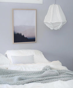 wall art prints pink and blue forest bedroom interior art