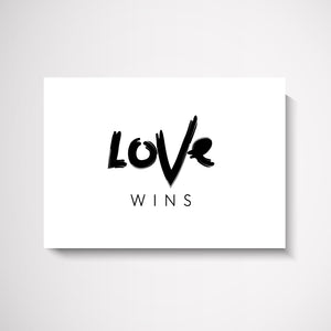 Love Wins Typography wall art print Wall Art Print - Yorkelee Prints Australia
