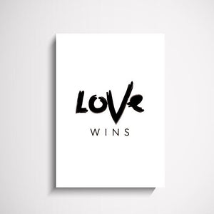 Love Wins Typography wall art print Wall Art Print - Yorkelee Prints Australia