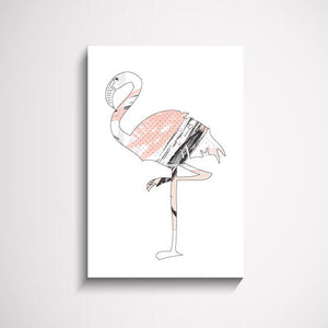 Pretty Flamingo Kids illustration wall art print Wall Art Print - Yorkelee Prints Australia