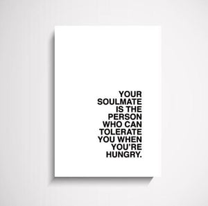 Soul Mate quote typography wall art print
