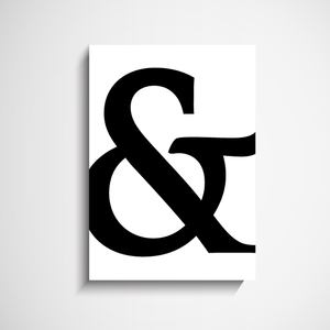 ampersand type wall art print for interior styling