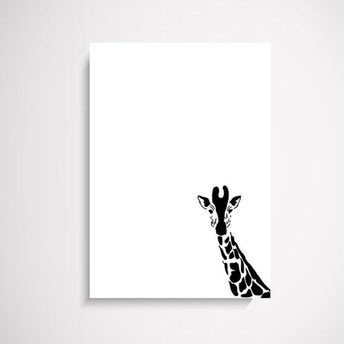 Who Dat - Giraffe animal illustration wall art print Wall Art Print - Yorkelee Prints Australia